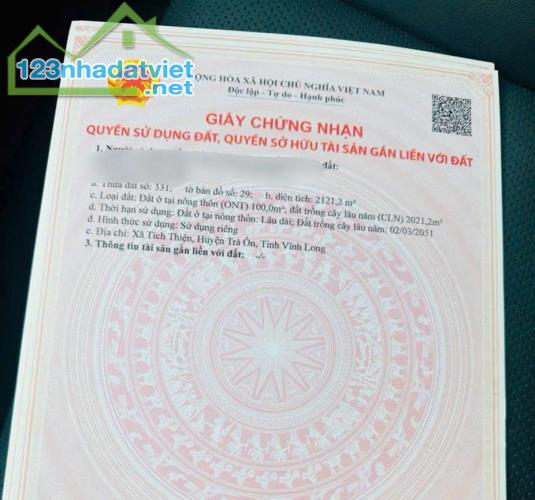 CẦN BÁN ĐẤT VƯỜN GIÁ TỐT – TÍCH THIỆN, TRÀ ÔN, VĨNH LONG - 4