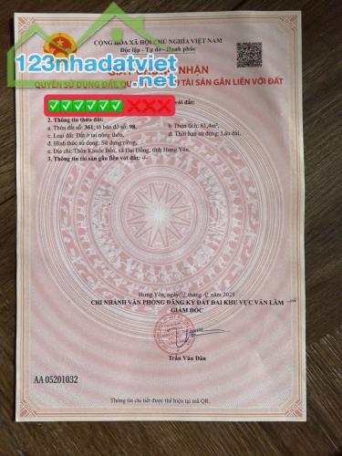 HÀNG HIẾM VĂN LÂM – NHÀ 2 TẦNG SẴN Ở, GIÁ ĐẦU TƯ