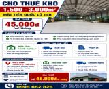 CHO THUÊ KHO 1.500 - 3.000m² MẶT TIỀN QUỐC LỘ 14B