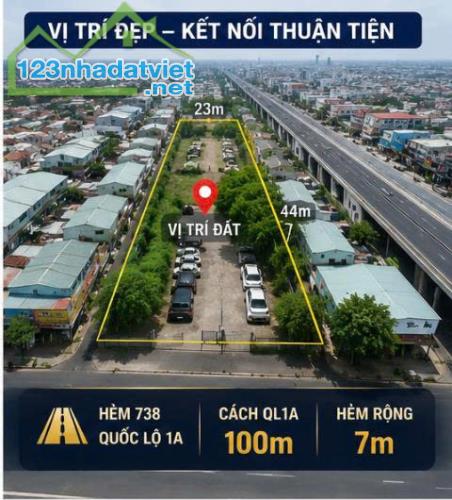 Đất thổ cư 1.000m² HXT QL 1A Bình Tân - Ngang 23m x 44  Chỉ  55 Tỷ - 1