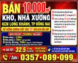 BÁN 10000m2 KHO, NHÀ XƯỞNG KCN LONG KHÁNH, TP ĐỒNG NAI SỔ HỒNG ĐẤT SKC 💯 GẦN KCN DẦU GIÂY