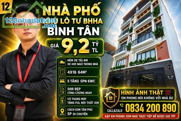 🏡 NHÀ PHỐ KHU LÔ TƯ BHHA – BÌNH TÂN  💰 Giá: 9,2 tỷ (Thương lượng)