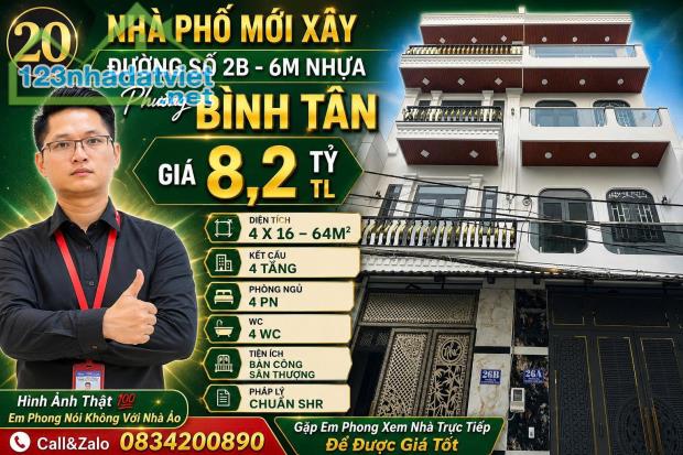 🏡 NHÀ PHỐ MỚI XÂY – ĐƯỜNG SỐ 2B, PHƯỜNG BÌNH TÂN