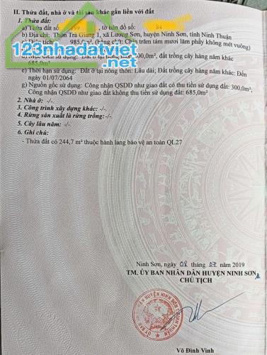 ĐẤT ĐẸP – GIÁ TỐT – CHÍNH CHỦ CẦN BÁN ĐẤT Xã Lương Sơn, Ninh Sơn, Khánh Hòa - 2