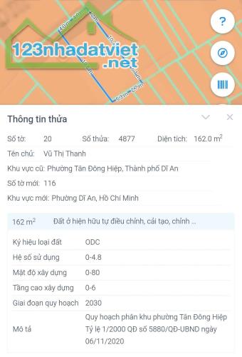 BÁN ĐẤT HẺM XE HƠI DĨ AN - NGANG 8 MÉT PHÂN 2 LÔ HOẶC XÂY BIỆT THỰ - 5