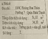 Nhà 2 tầng 3x12m, 10/4C Hoàng Hoa Thám 4.8 tỷ